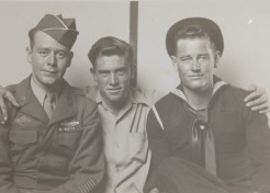 Mike Disfarmer (American, 1884 - 1959), Untitled (Soldier, Man, Sailor), c. 1940 - 1949
Gelatin silver contact print
3-1/2 x 5 inches, Gift of Tim Foley, University of New Mexico Art Museum, Albuquerque, 2007.8.12, Image Courtesy of Geistlight Photography