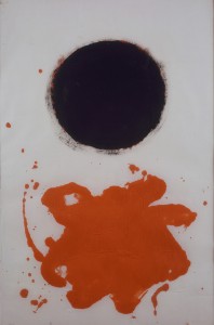 <b>Adolph Gottlieb</b> (1903-1974), <i>UNTITLED</i>, 1974, monotype in ink on tissue paper, plate size: 29 7/8 x 19 5/8", # 7465, © Adolph and Esther Gottlieb Foundation, NY